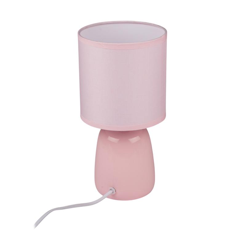 Светильник настольный JH2-02-pk E14 IP20 130х130х255мм керамика; ткань; PVC-пластик роз. JazzWay 5062337