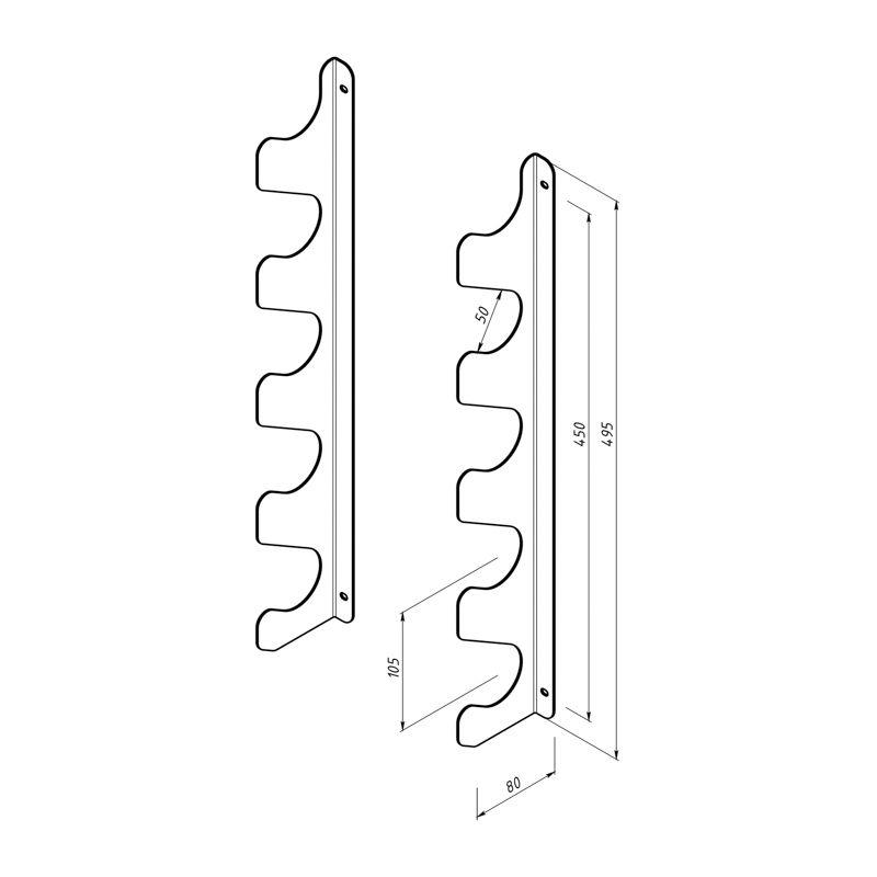 Держатель для хранения садового инвентаря настенный черн. (уп.1шт) Rexant 38-0686